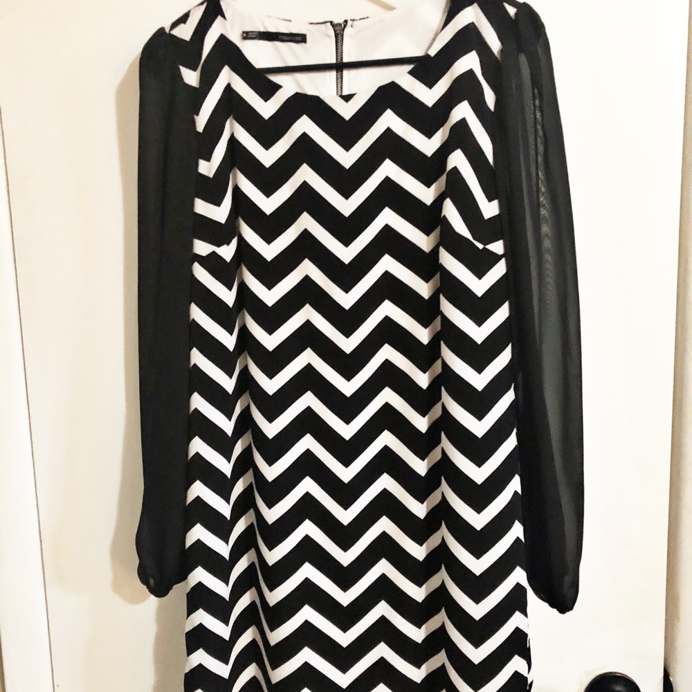 Maurice’s black and white chevron dress